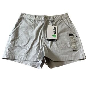 Stio Women's Rivet Twill Shorts Quiet Gray Size 8, 3” Inseam NEW With Tags